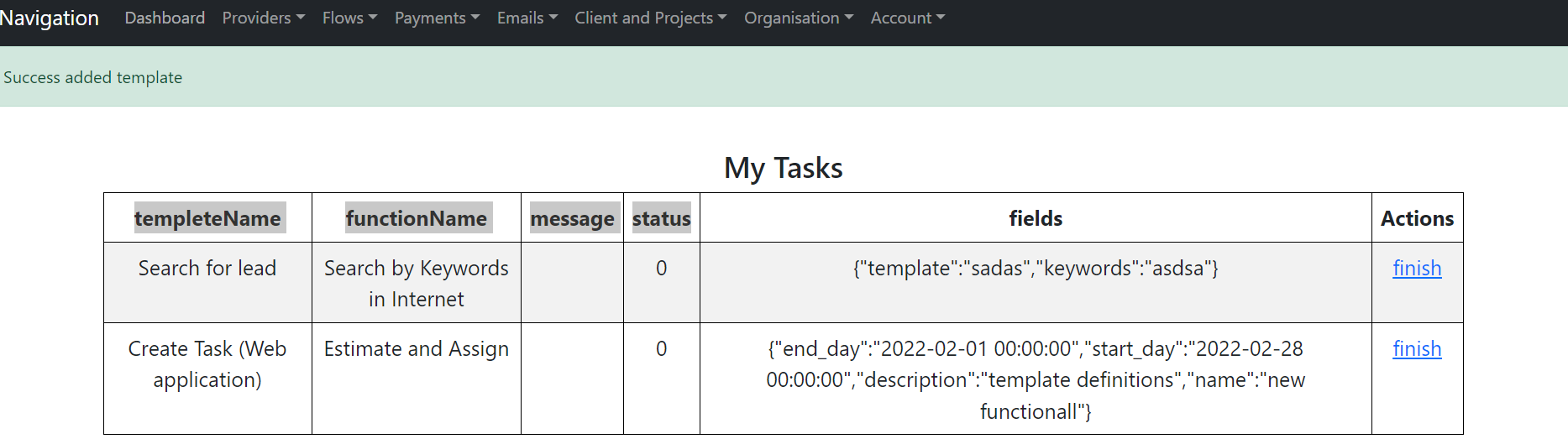 Task list