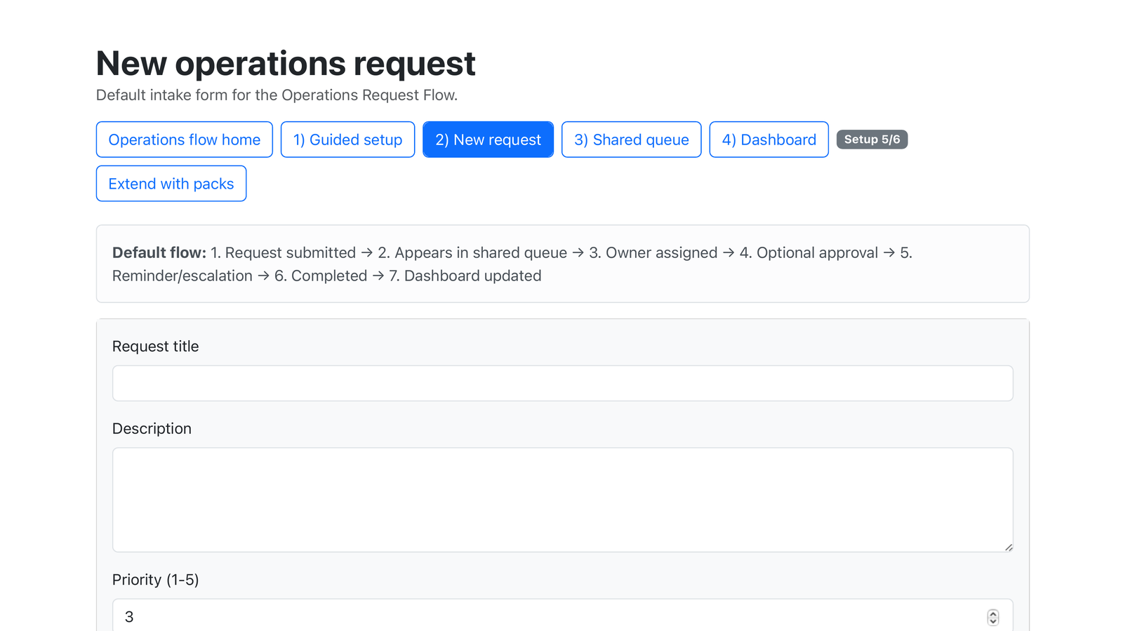 Automation new request form